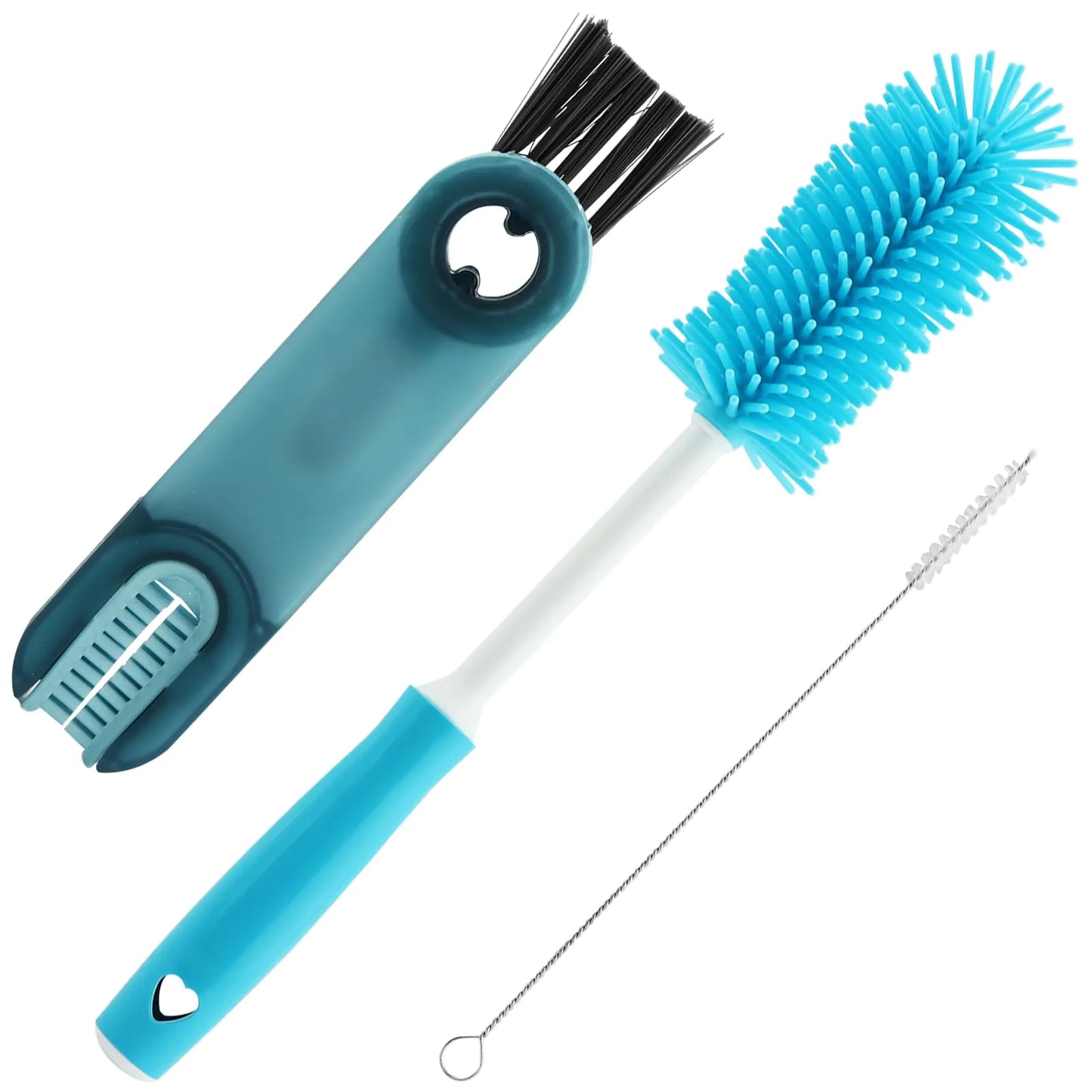 3 Pack Cup Lid Cleaning Brush Water Bottle Cleaner Brush Kit Multifunctional Cleaning Brush Cup Lid Cleaner Cleaning Brush Set for Baby Bottle Gap Tight Spaces Cup(Color:Blue)